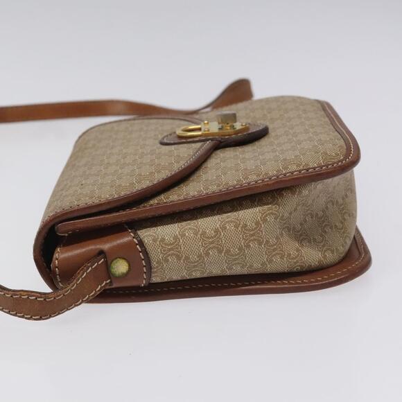 CELINE Macadam Canvas Shoulder Bag Pvc Leather Beige Brown Gold - Picture 5 of 13